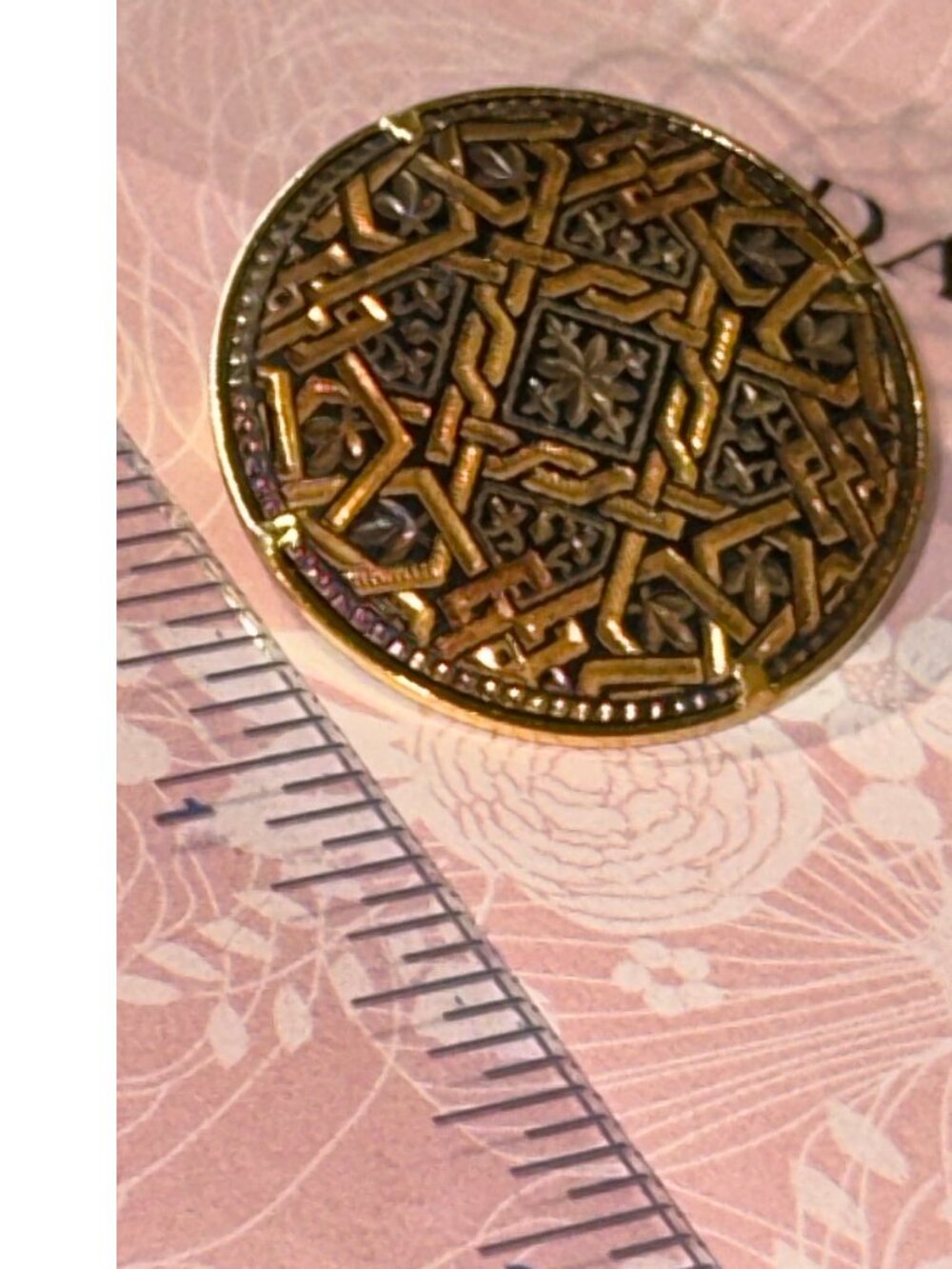 Vintage Necklace Damascene Renaiscence and Geometric Design 22k and 24k gold